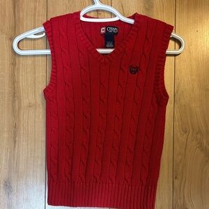 Chaps Red Cable Knit Sweater Vest